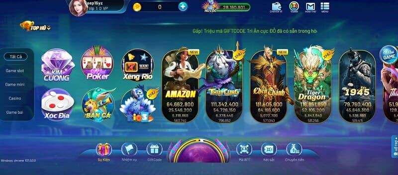 Kho tàng game phong phú tại Rio66