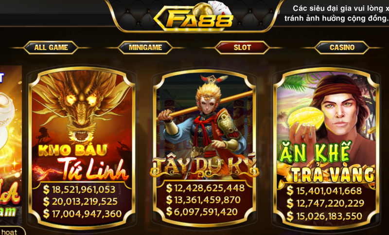 Fa88 – Thiên đường giải trí số 1 tại Việt Nam 14 Game nổ hũ fa88 không quá xa lạ với hội viên tại đây