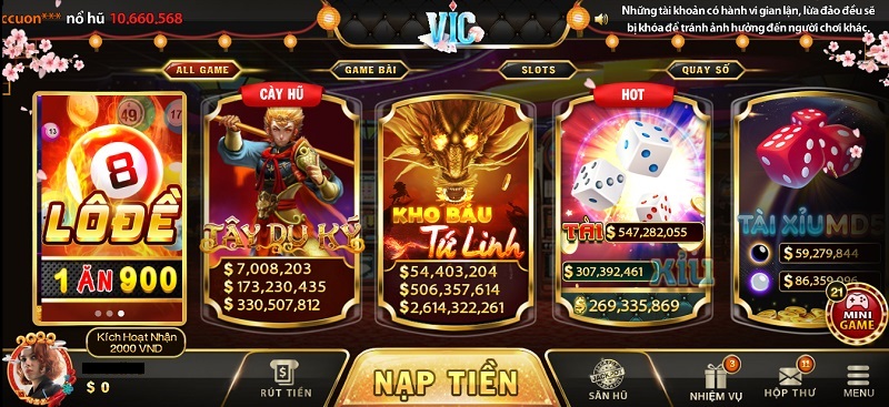 Vic club - Cổng game bài đã chơi là mê, ngại gì không thử 10 Giao diện cuốn hút, vận hành nhanh nhạy, mượt mà của vic club
