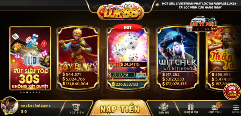 Luk88 - Cổng game nổ hũ cực mới, nhận nhiều hũ lớn 11 Giao diện trò chơi Luk88 thu hút sự chú ý của người chơi