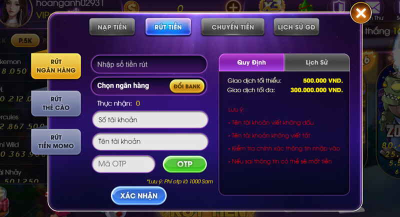 Sam86 - Link vào cổng game đẳng cấp thế giới không bị chặn 17 Hướng dẫn rút tiền từ Sam86 về tài khoản ngân hàng