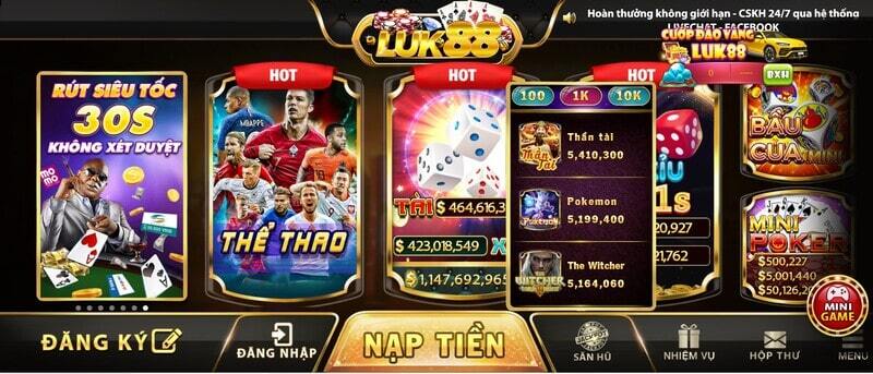 Luk88 - Cổng game nổ hũ cực mới, nhận nhiều hũ lớn 10 Luk88 là sân chơi uy tín xứng đáng danh hiệu cổng game đẳng cấp