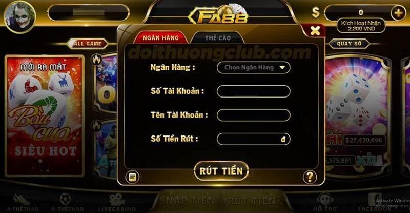 Fa88 – Thiên đường giải trí số 1 tại Việt Nam 17 Quy trình rút tiền fa88 đơn giản, chỉ 3 phút là thành công
